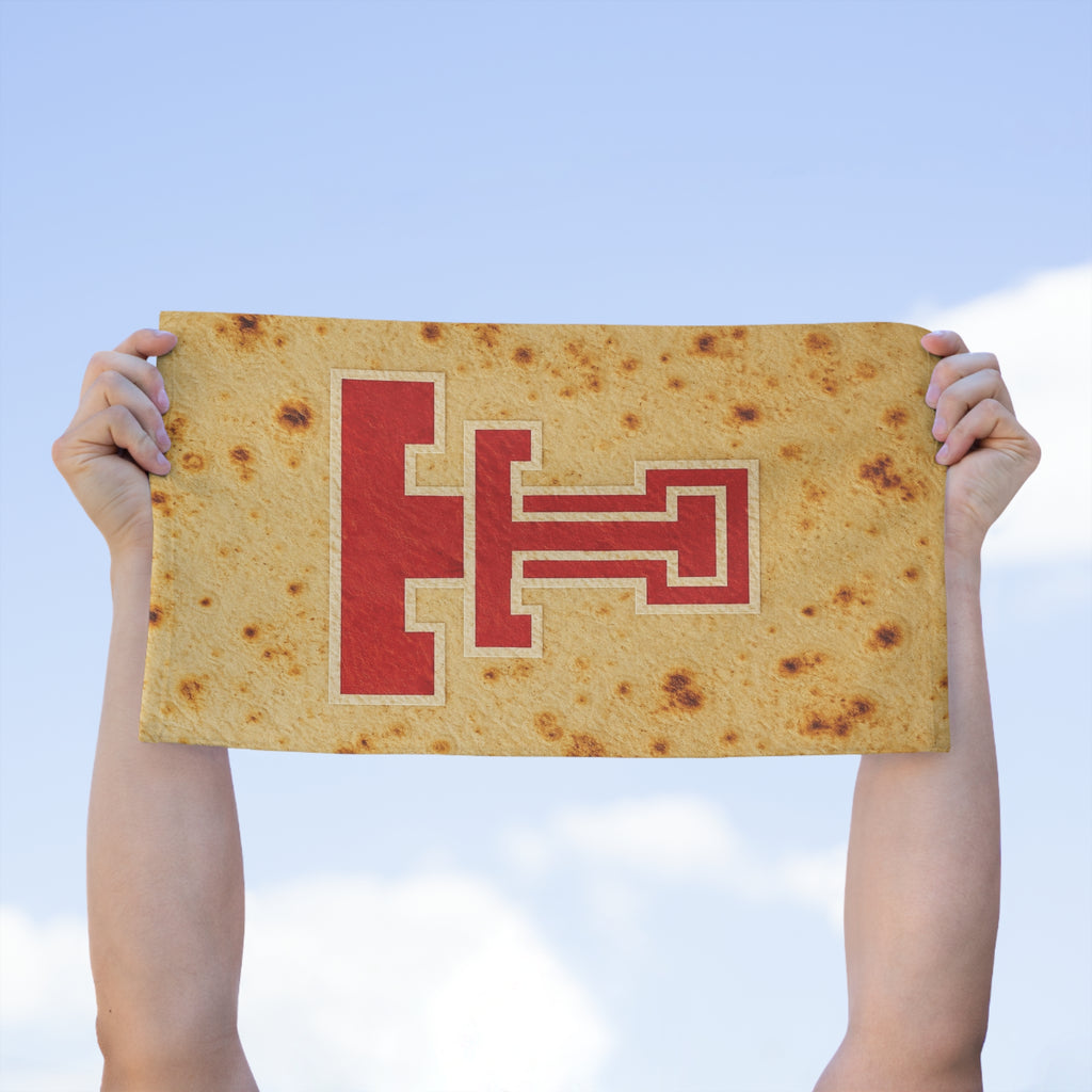 Rally Towel - Red Double T Logo on Tortilla Print (11x18)