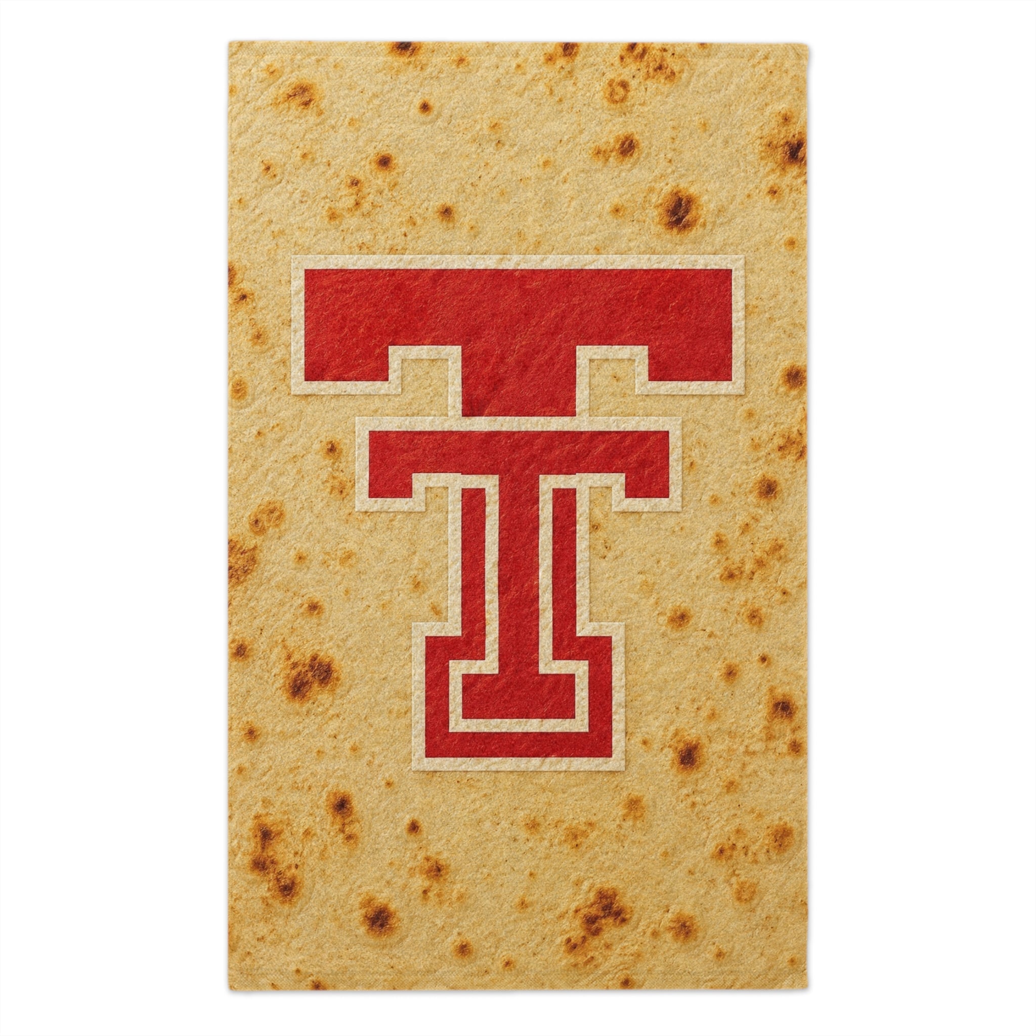 Rally Towel - Red Double T Logo on Tortilla Print (11x18)