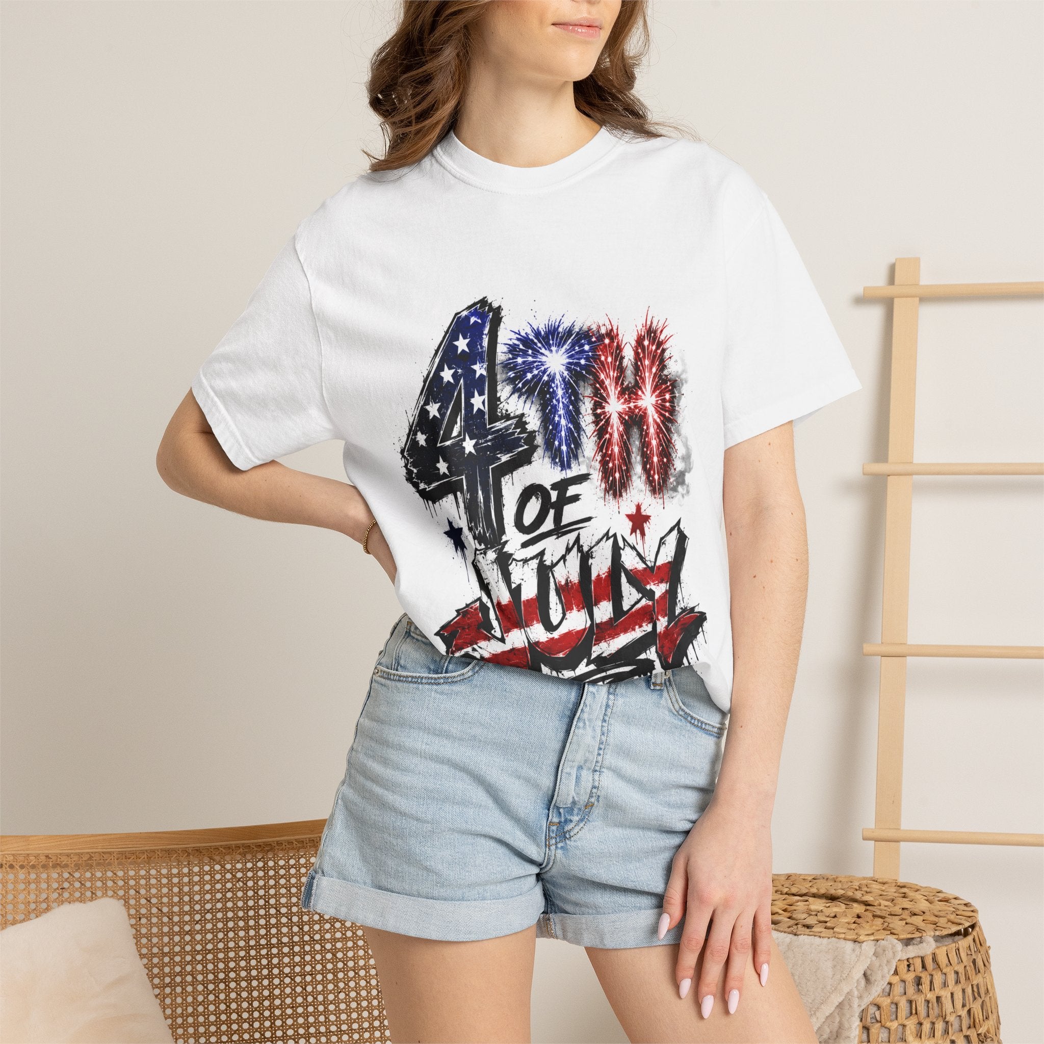 4th of July T-Shirt — Patriotic Fireworks Graphic Tee