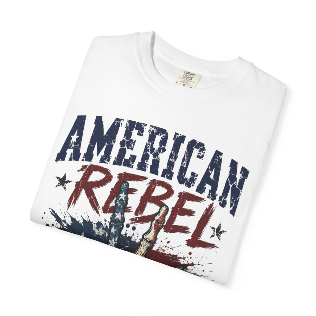 American Rebel T-Shirt — Vintage Flag Skull Graphic Tee